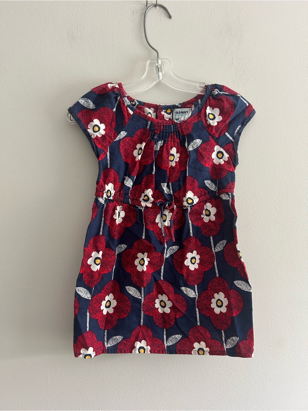 Old Navy 18/24m Navy blue & red floral short sleeve Dress